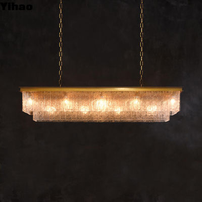 شراء سقف جبل داخلي كريستال مصباح مع قشرة مستطيل معلق أبعاد 124cm/49 