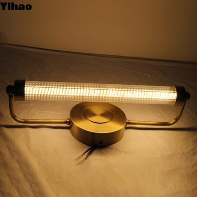 شراء Modern Brass LED Wall Lamp with Crystal Shade for Living Room التصنيع عبر الإنترنت
