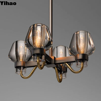 شراء الحد الأدنى الحديثة النحاس الجسم القابل للتعديل الارتفاع 50000 ساعة العمر LED Pendant Light Chandelier التصنيع عبر الإنترنت