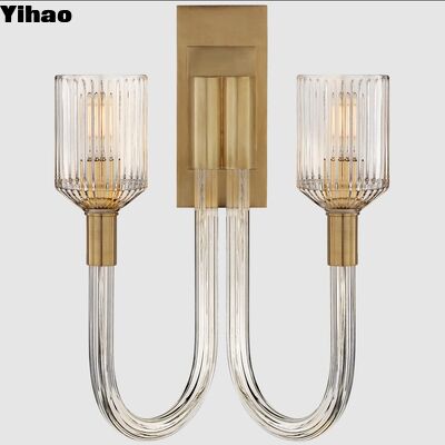 شراء مصباح حائط نحاسي حديث مع 2700K ضوء أبيض دافئ وشاشة ظل لغرفة المعيشة وغرفة النوم التصنيع عبر الإنترنت