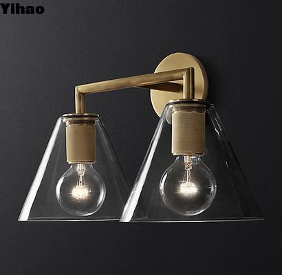 40w*2 مصابيح الحائط الزخرفية الحائط النحاس المفرشح المصابيح الحائطية المصباح المشمول