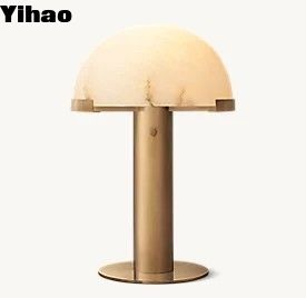 المطاعم 15W E26 مصابيح الطاولة LED بجانب السرير مع ظل من الألباستر